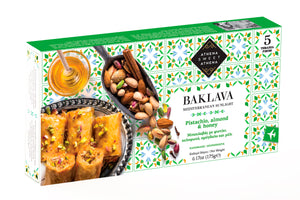 Mediterranean Sunlight Baklava - Pistacho, Almond & Honey - 5 rolls 6.17oz (175g)